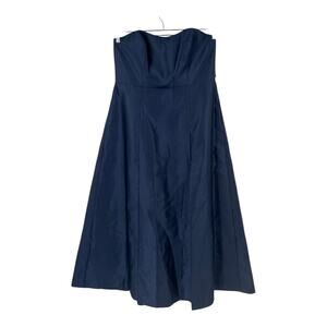 Alfred Sung dress D842 Strapless Satin A-Line Gown blue size 20